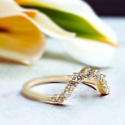 Ortus Curved Stacking Ring Lab Grown White Diamond