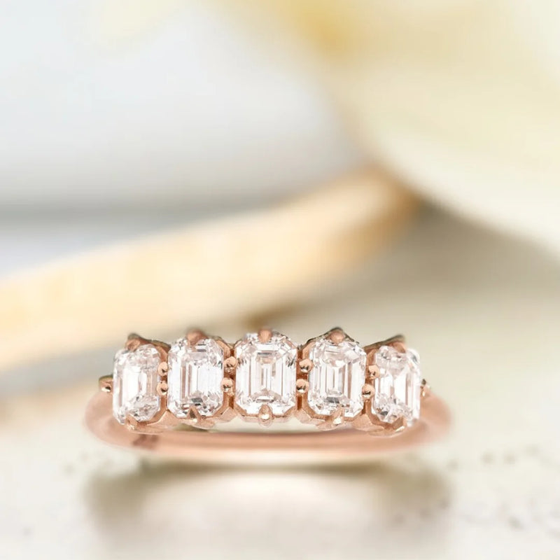 White Emerald Delight Diamond Ring, Ivory Gleam A White Emerald Diamond Band