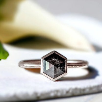 Apex Adornment Royal Flourish Salt and Pepper Diamond Ring