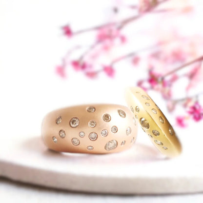 Platinum Diamond Dome Ring Resizable Luxury Band