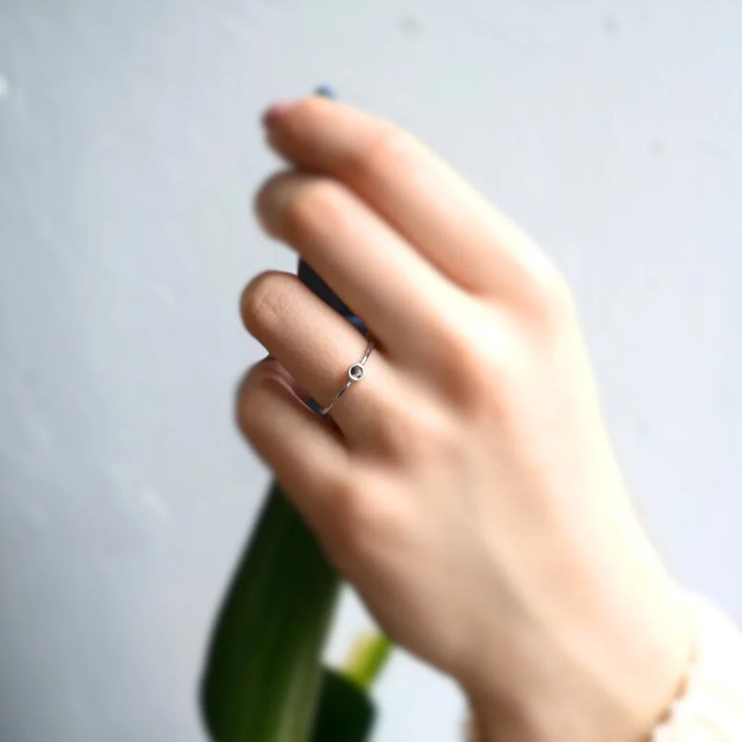 Ethical Borneo Diamond Ring in Silver Handmade Jewelry