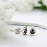 Vintage Charm Stud Salt And Pepper Diamond Earrings