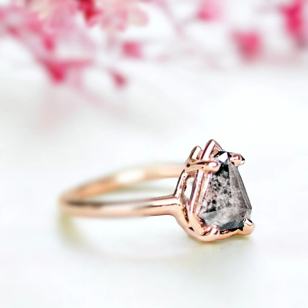 Velvet Dreams Salt and Pepper Diamond Ring Enigmatic Radiance