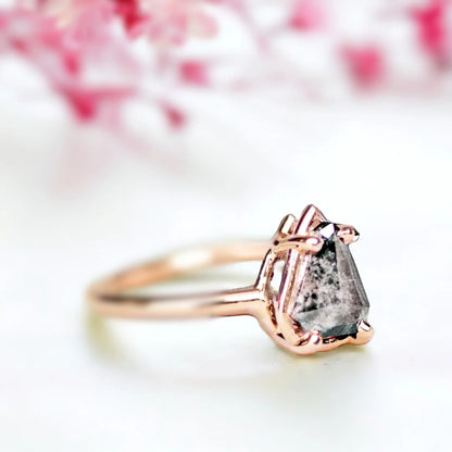 Velvet Dreams Salt and Pepper Diamond Ring Enigmatic Radiance