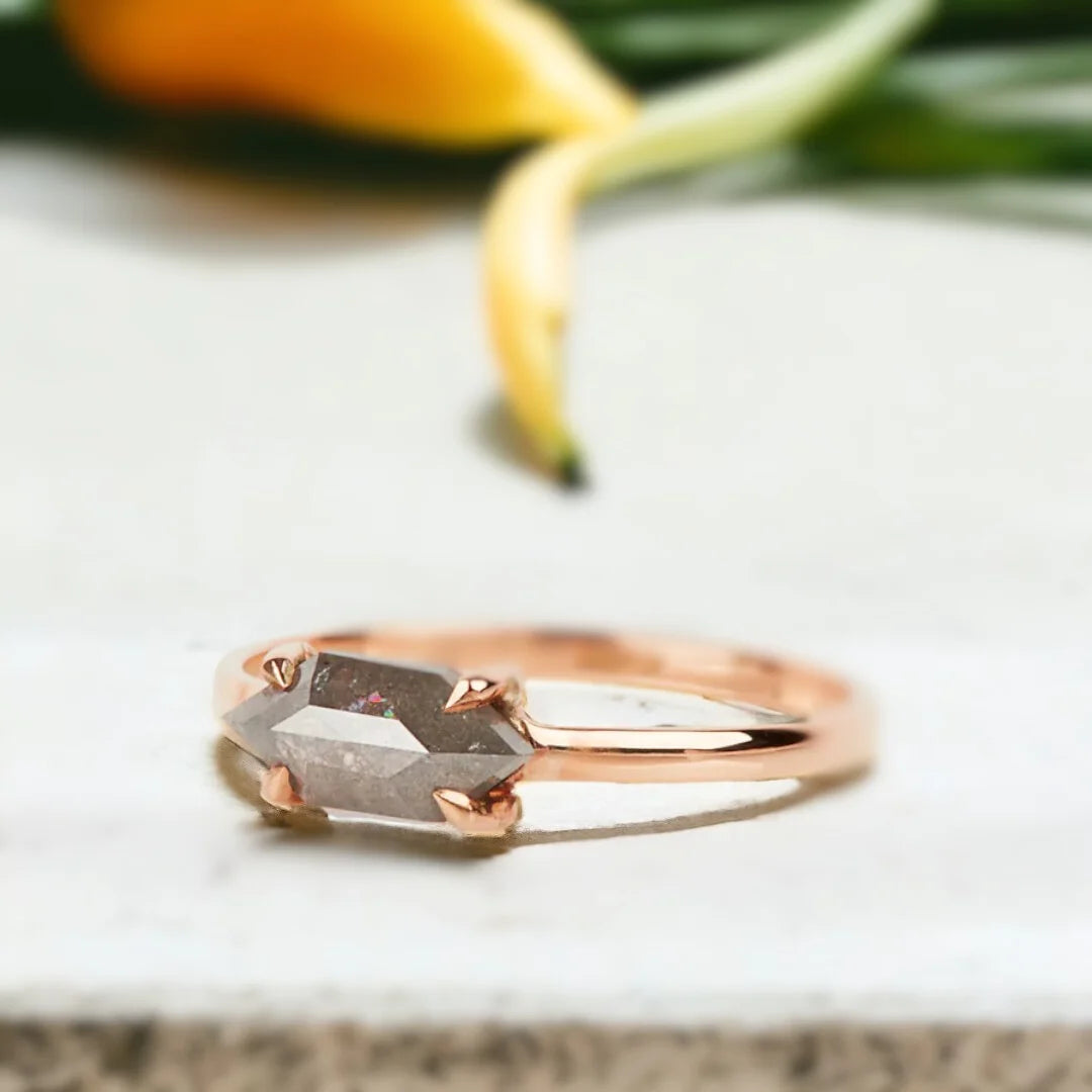 Sophia Perez Hexagon Diamond Ring Contemporary Geometric Jewelry