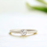 Sophisticated Yellow Gold Round Diamond Solitaire Ring, Simplicity Shines A Minimalist Engagement Ring