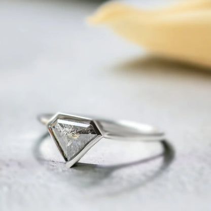 Geometric Superman Cut Diamond Statement Ring