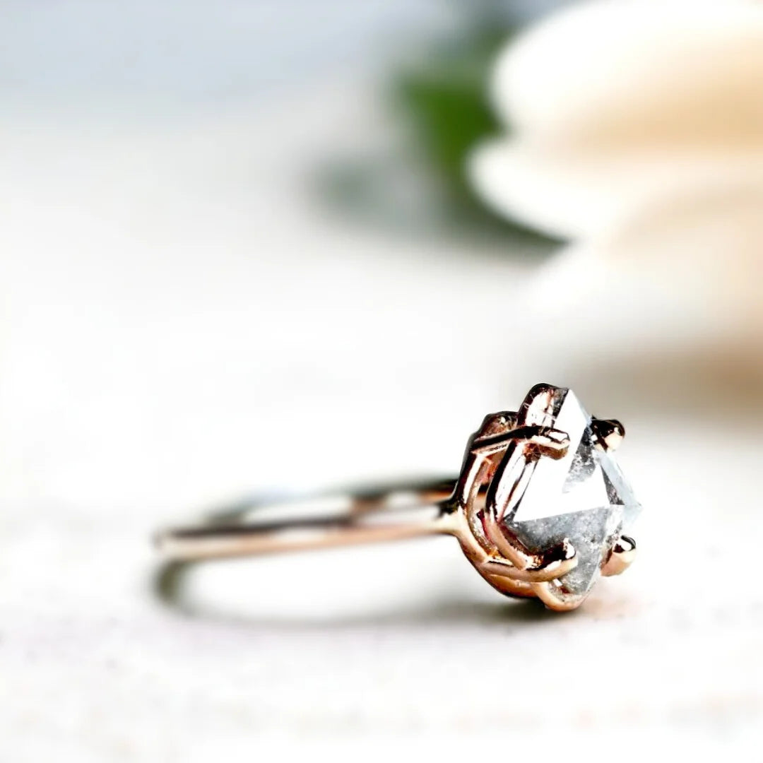 Vortex of Love Salt and Pepper Diamond Ring Modern Vogue Fusion