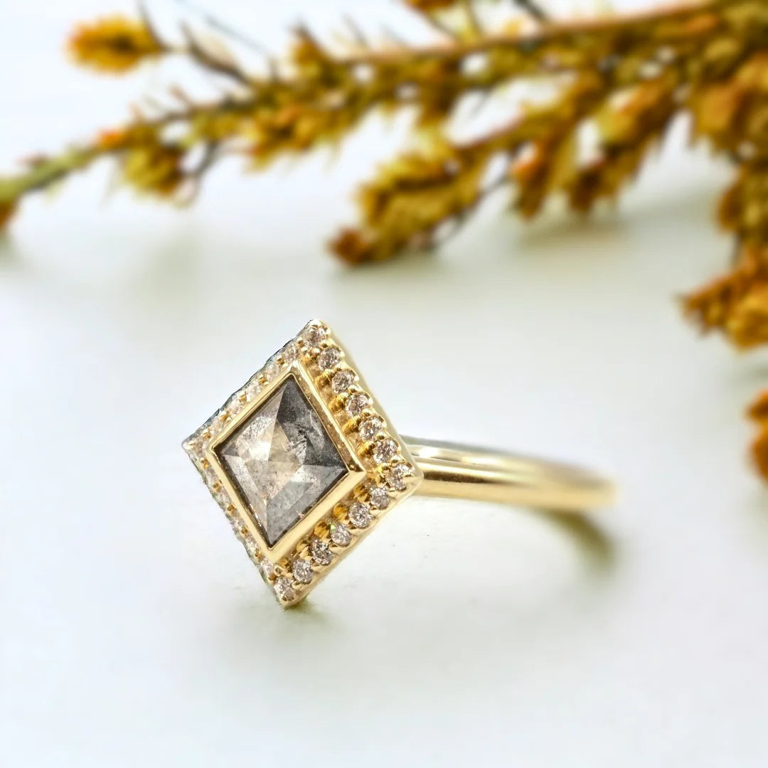Princess Cut Diamond Halo Ring Fine Jewelry Design