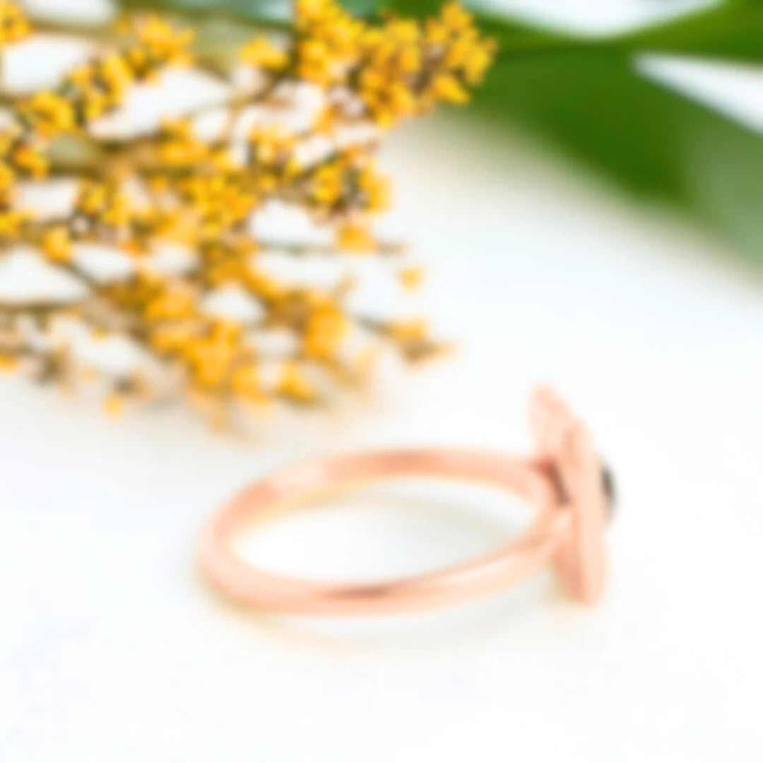 Rustic Bezel Salt and Pepper Diamond Ring Baguette Accents