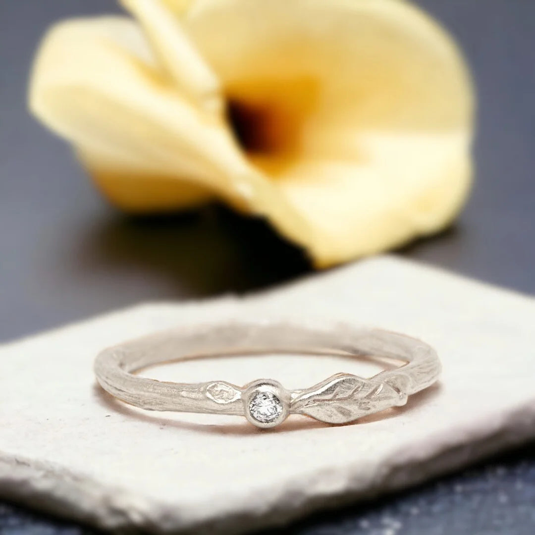 Nature Inspired Stacking Rings Leaf Pod Twig Ethical Design