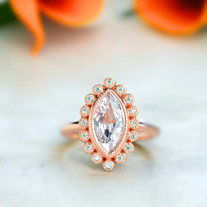 Blue Sapphire Ring with Oceanic Elegance Design