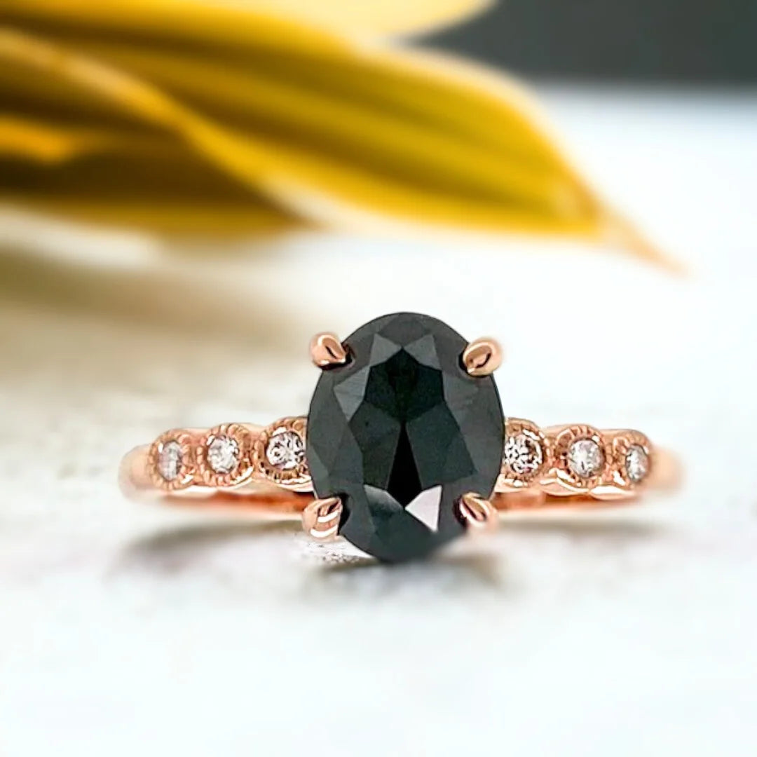 Yuletide Magic Salt and Pepper Diamond Engagement Zephyr Zirconia