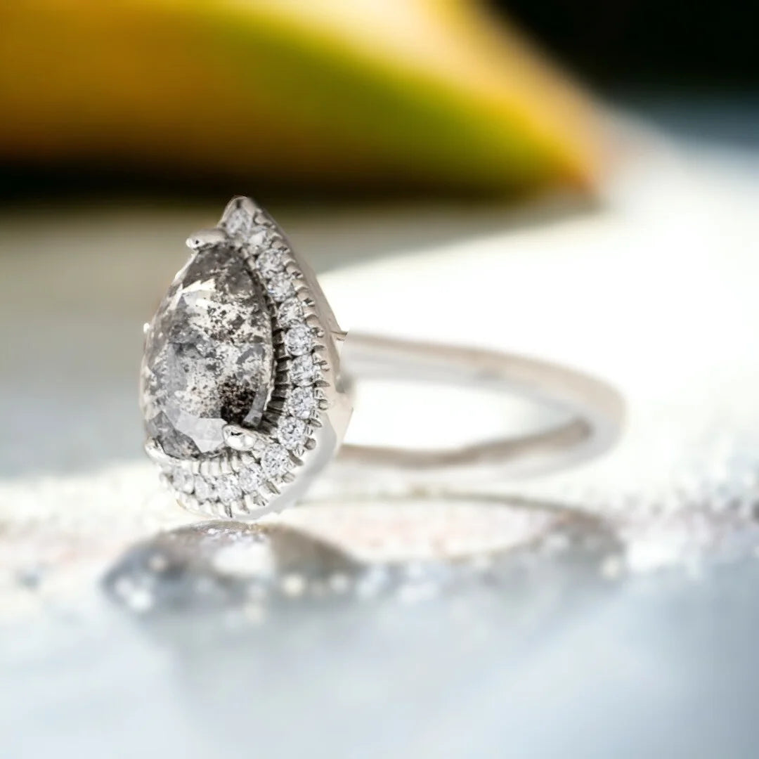 Aphrodite’s Delight Salt and Pepper Diamond Ring Pavé Dreams