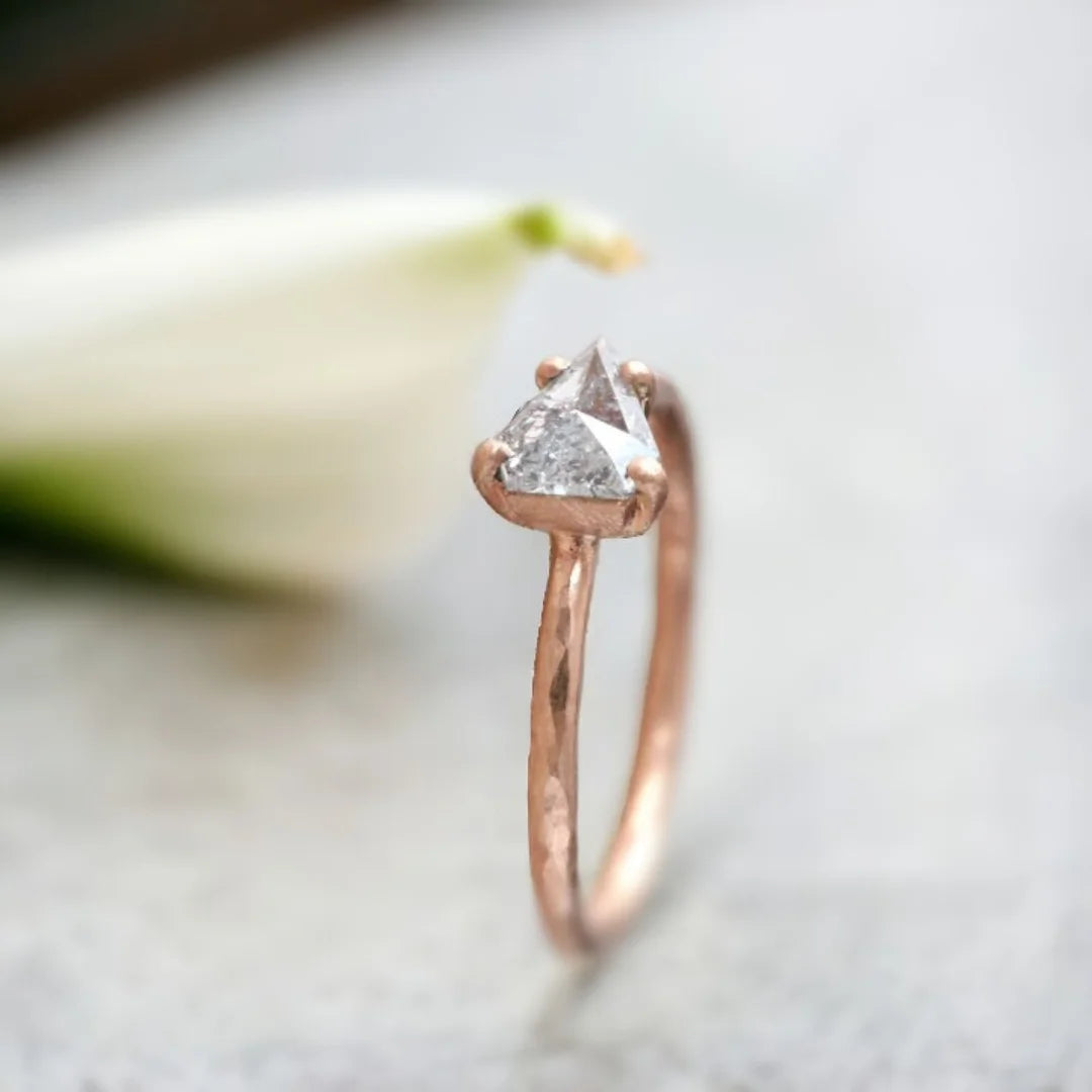 Trillion Cut Natural Diamond Ring Elegant Unique Sparkle