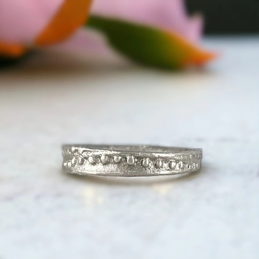 Celtic Annan Wedding Band Set with Gemstone Mount
