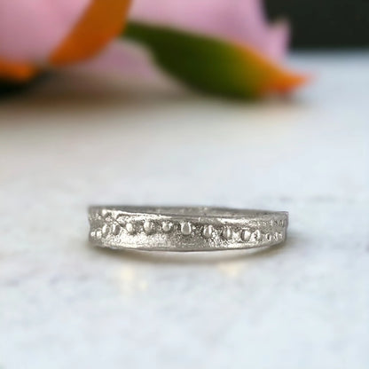 Celtic Annan Wedding Band Set with Gemstone Mount