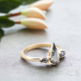 Majestic Soar The Sonata Long Kite Diamond Ring, Bespoke Brilliance Salt & Pepper Diamond Engagement Ring