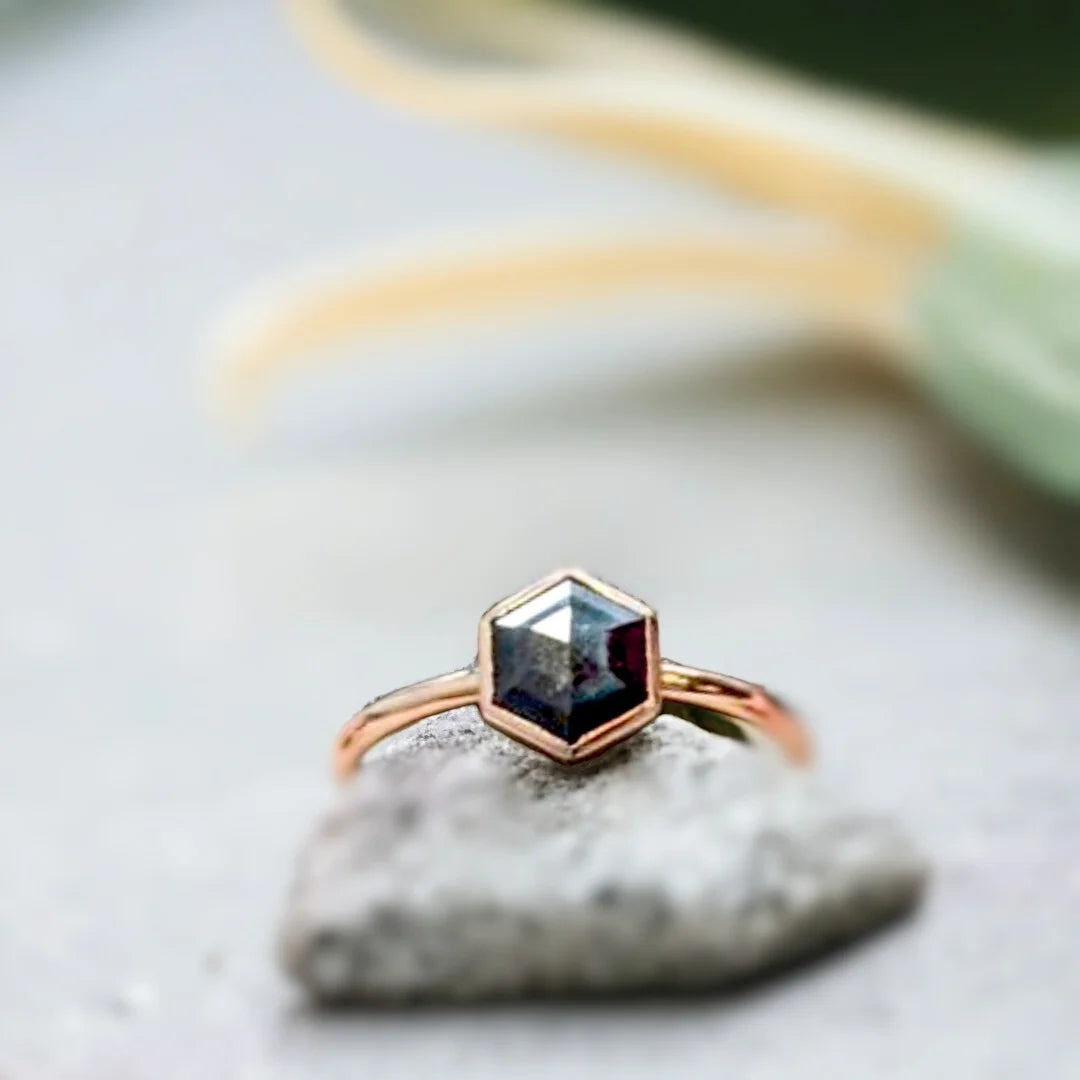 Apex Adornment Royal Flourish Salt and Pepper Diamond Ring