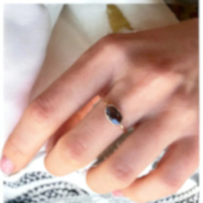Graceful Bloom Salt and Pepper Rose Oval Diamond Ring