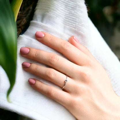 Ethical Borneo Diamond Ring in Silver Handmade Jewelry