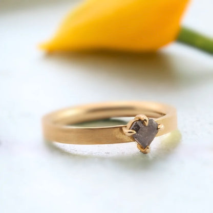 Nebula Raindrop Salt and Pepper Diamond Ring Shielded Brilliance