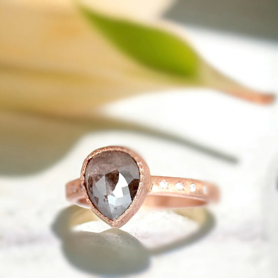 Translucent Grace Natural Salt and Pepper Diamond Ring