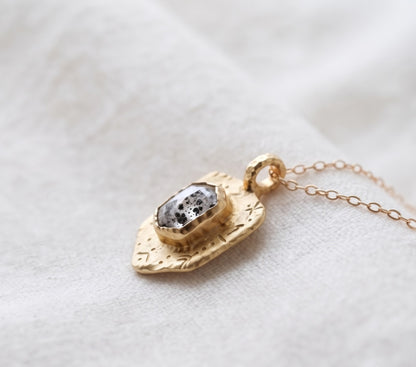 Salt and Pepper Diamond Gold Necklace