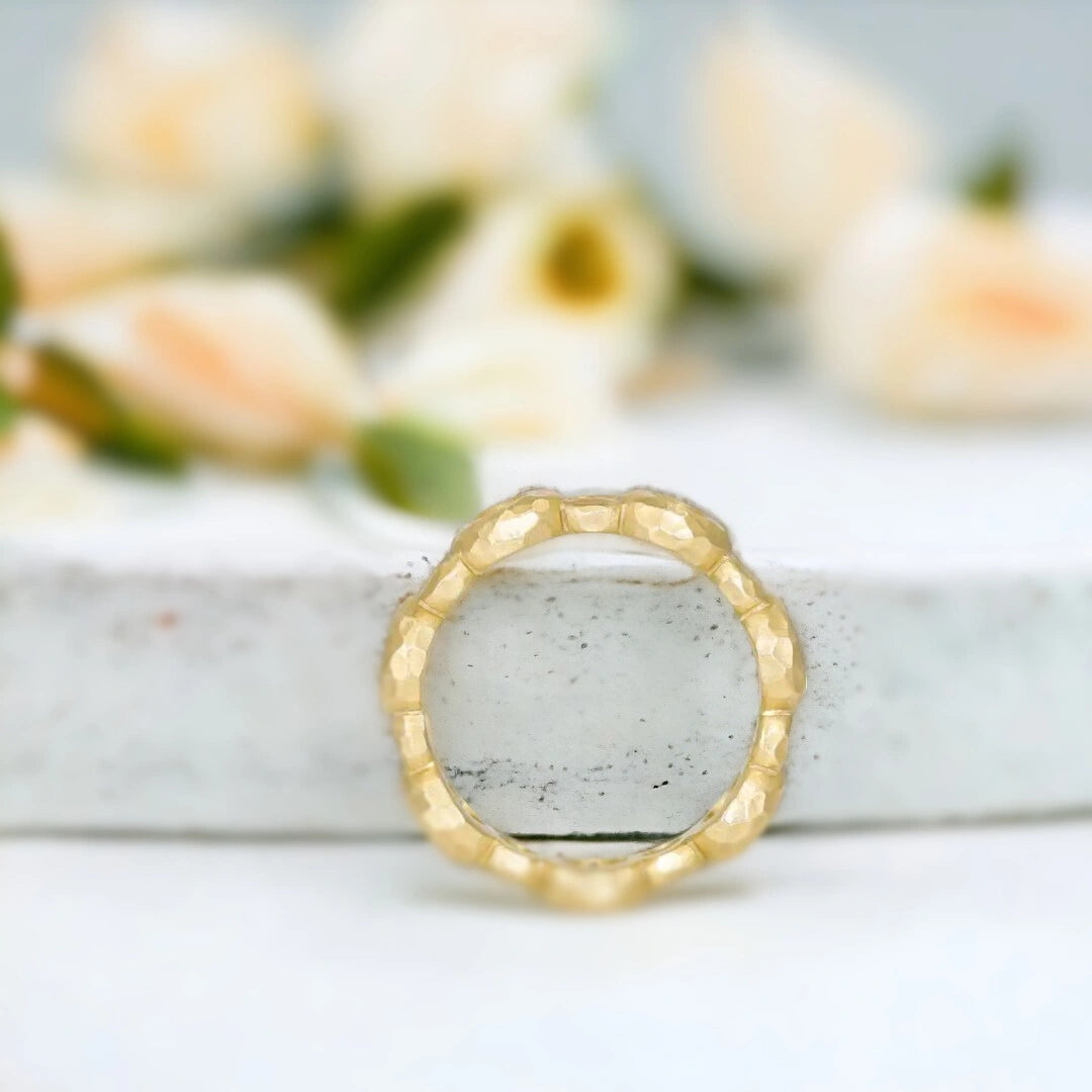 Eternity Band Ring Tourmaline and Tanzanite Gold Eternity Band Ring