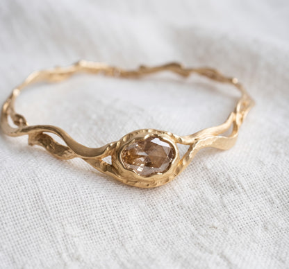 Brown Champagne Diamond Necklace Handmade Jewelry