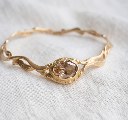 Brown Champagne Diamond Necklace Handmade Jewelry