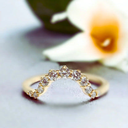 Oval Salt-and-Pepper Diamond Ring with Accent Diamond Band featuring a rose oval-cut salt-and-pepper diamond center stone with round grey accent diamonds on a diamond accent band in a handcrafted statement ring design.
