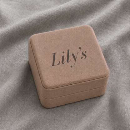 High-quality ring box with an elegant design and protective lining, ideal for displaying fine jewellery and creating a memorable presentation for engagement rings, wedding rings, and 
special occasion gifts.