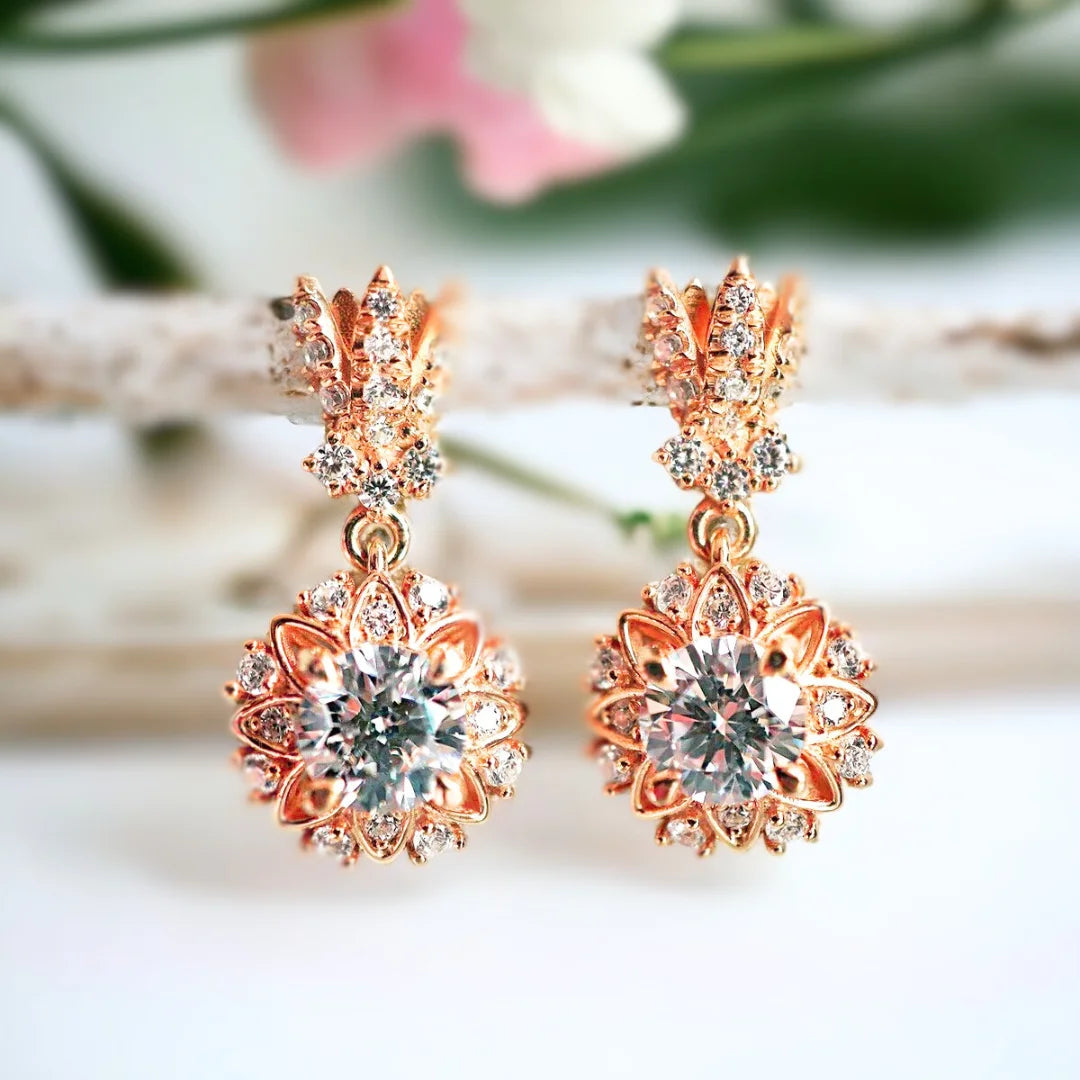Salt and Pepper Diamond Drop Earrings, Round Cut, 1.45 CT Drop Style featuring natural round-cut salt and pepper diamond drop earrings with screw-back closure and handcrafted, elegant, lightweight design