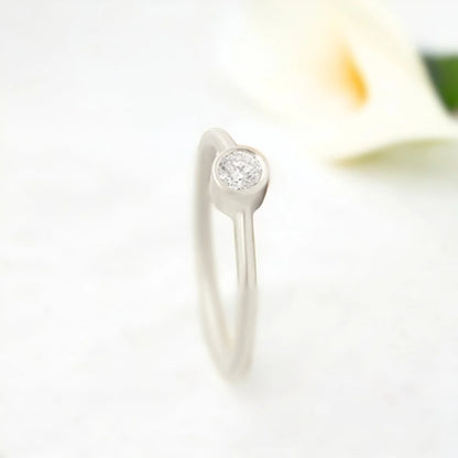 Yellow Gold Diamond Solitaire Ring Minimalist 0.55 CT White Diamond featuring a round brilliant-cut white diamond set in polished yellow gold with a slim band and clean, straight shank solitaire design